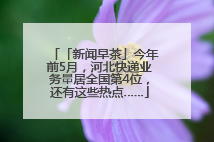「新闻早茶」今年前5月，河北快递业务量居全国第4位，还有这些热点……
