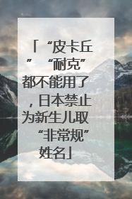 “皮卡丘”“耐克”都不能用了，日本禁止为新生儿取“非常规”姓名