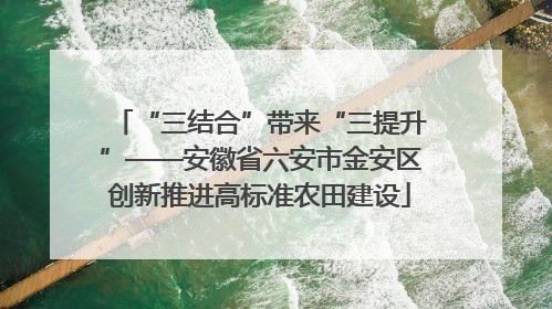 “三结合”带来“三提升”——安徽省六安市金安区创新推进高标准农田建设