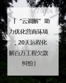 “云调解”助力优化营商环境，20天远程化解百万工程欠款纠纷