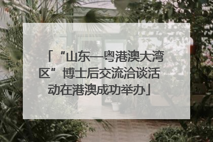 “山东—粤港澳大湾区”博士后交流洽谈活动在港澳成功举办