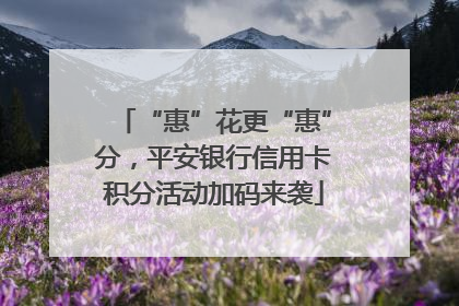 “惠”花更“惠”分，平安银行信用卡积分活动加码来袭