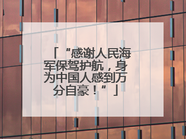 “感谢人民海军保驾护航，身为中国人感到万分自豪！”