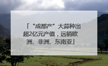 “成都产”大蒜种出超2亿元产值，远销欧洲、非洲、东南亚