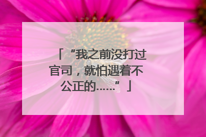 “我之前没打过官司，就怕遇着不公正的……”