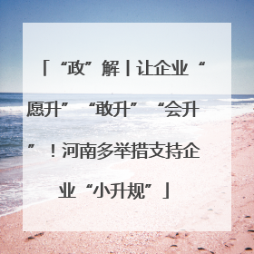 “政”解丨让企业“愿升”“敢升”“会升”！河南多举措支持企业“小升规”