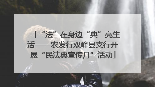 “法”在身边“典”亮生活——农发行双峰县支行开展“民法典宣传月”活动