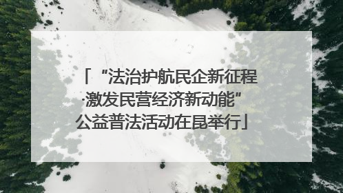 “法治护航民企新征程·激发民营经济新动能”公益普法活动在昆举行