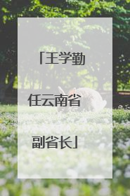 王学勤任云南省副省长