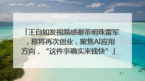 王自如发视频感谢董明珠雷军，称将再次创业，聚焦AI应用方向，“这件事确实来钱快”