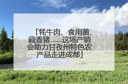 牦牛肉、食用菌、藏香猪……这场产销会助力甘孜州特色农产品走进成都