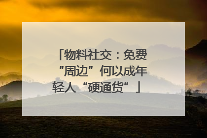 物料社交：免费“周边”何以成年轻人“硬通货”