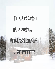 电力线路工的72时辰：爬陡坡钻隧道，还有其它