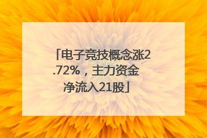 电子竞技概念涨2.72%，主力资金净流入21股