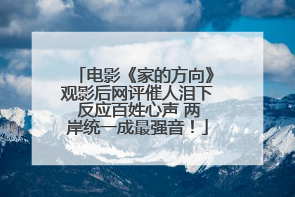 电影《家的方向》观影后网评催人泪下 反应百姓心声 两岸统一成最强音！