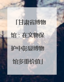 甘肃省博物馆：在文物保护中彰显博物馆多重价值