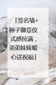 签名墙+种子徽章仪式感拉满，弟弟妹妹暖心送祝福