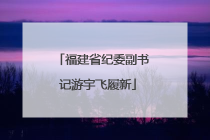 福建省纪委副书记游宇飞履新