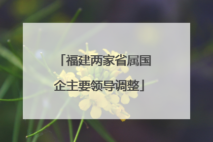 福建两家省属国企主要领导调整