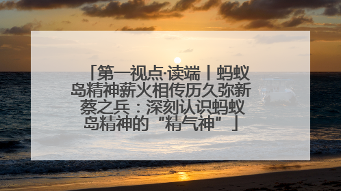 第一视点·读端丨蚂蚁岛精神薪火相传历久弥新 蔡之兵：深刻认识蚂蚁岛精神的“精气神”