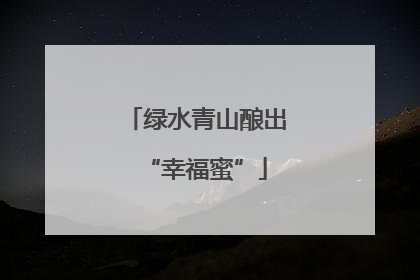 绿水青山酿出“幸福蜜”