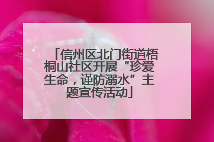 信州区北门街道梧桐山社区开展“珍爱生命，谨防溺水”主题宣传活动