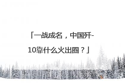 一战成名，中国歼-10靠什么火出圈？