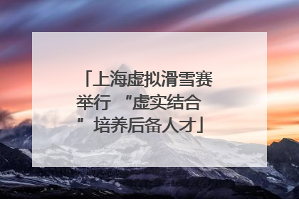 上海虚拟滑雪赛举行 “虚实结合”培养后备人才