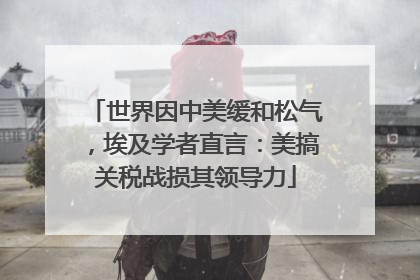 世界因中美缓和松气，埃及学者直言：美搞关税战损其领导力