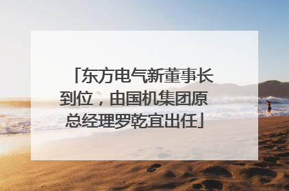 东方电气新董事长到位，由国机集团原总经理罗乾宜出任