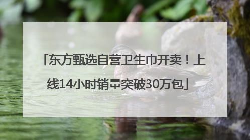 东方甄选自营卫生巾开卖！上线14小时销量突破30万包