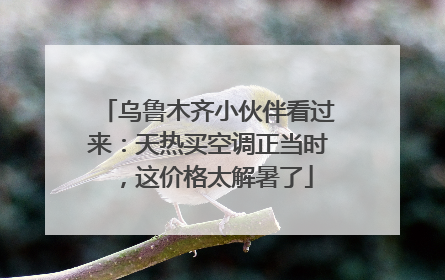 乌鲁木齐小伙伴看过来：天热买空调正当时，这价格太解暑了