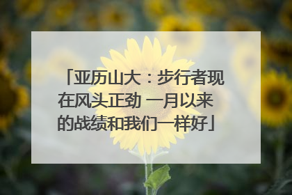 亚历山大：步行者现在风头正劲 一月以来的战绩和我们一样好