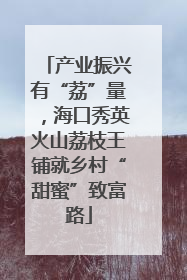 产业振兴有“荔”量，海口秀英火山荔枝王铺就乡村“甜蜜”致富路