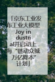 京东工业发布工业大模型Joy industrial并启动上海“链动众城 万亿降本”计划