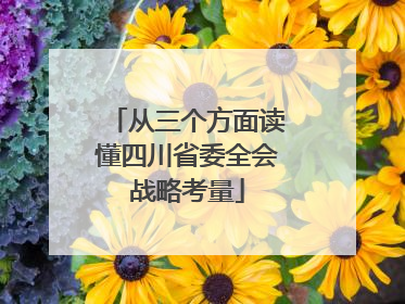 从三个方面读懂四川省委全会战略考量
