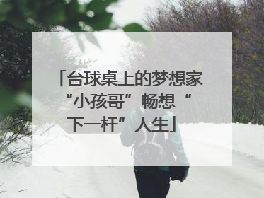 台球桌上的梦想家 “小孩哥”畅想“下一杆”人生