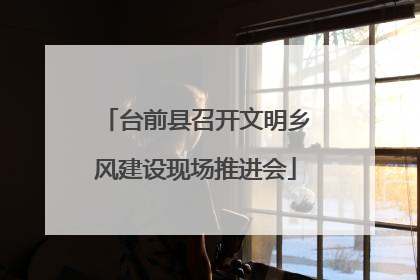 台前县召开文明乡风建设现场推进会