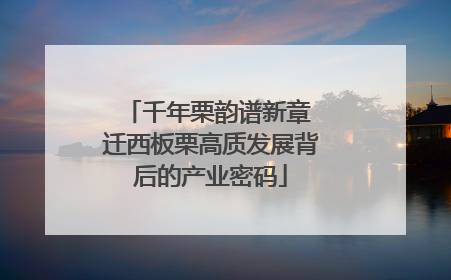 千年栗韵谱新章 迁西板栗高质发展背后的产业密码