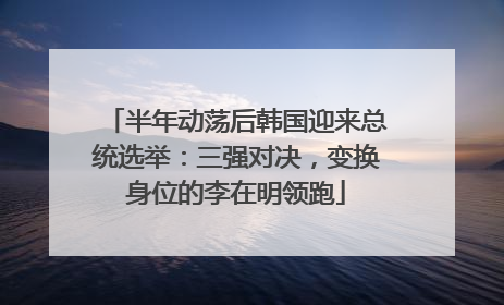 半年动荡后韩国迎来总统选举：三强对决，变换身位的李在明领跑