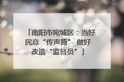 南阳市宛城区：当好民意“传声筒” 做好改造“监督员”