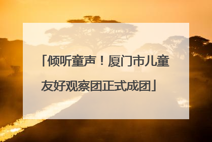 倾听童声！厦门市儿童友好观察团正式成团