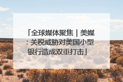全球媒体聚焦｜美媒：关税威胁对美国小型银行造成双重打击