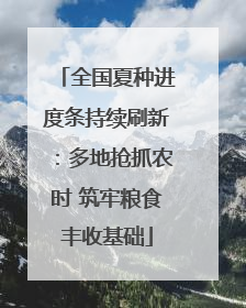 全国夏种进度条持续刷新：多地抢抓农时 筑牢粮食丰收基础