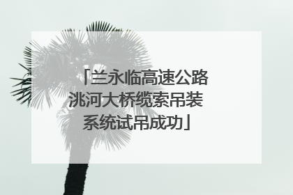 兰永临高速公路洮河大桥缆索吊装系统试吊成功