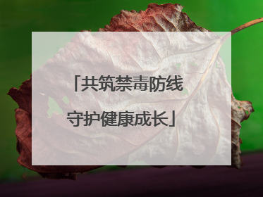 共筑禁毒防线 守护健康成长