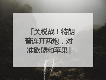 关税战！特朗普连开两炮，对准欧盟和苹果