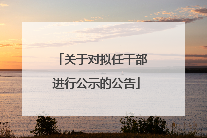 关于对拟任干部进行公示的公告