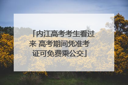 内江高考考生看过来 高考期间凭准考证可免费乘公交
