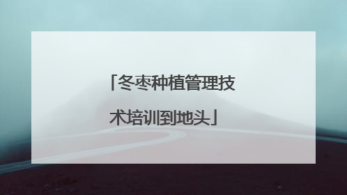 冬枣种植管理技术培训到地头